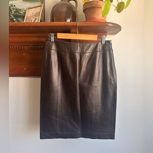 Lafayette 148 Soft Leather Pencil Skirt, 8
